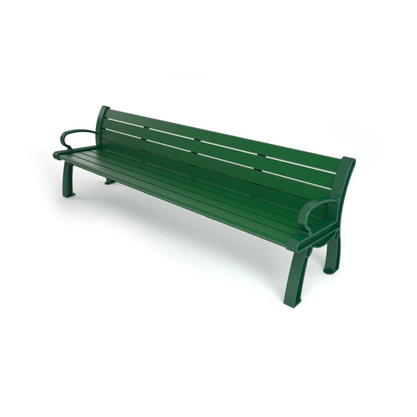 Green 8' Heritage Bench with Green Frame